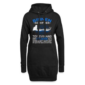 Binnenschiffer 60 Jahre - Seemann - Schiff Kapitän - Hoodie-Kleid - Schwarz - Vorne