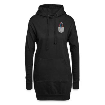 Roller Coaster Pocket - Hoodie-Kleid - Schwarz - Vorne