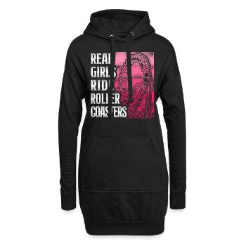 Roller Coaster Girl Vintage Retro - Hoodie-Kleid - Schwarz - Vorne