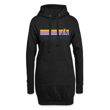 Roller Coaster Retro Vintage - Hoodie-Kleid - Schwarz - Vorne