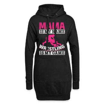 Wrestler Mama est mon nom Wrestling is my - Sweat-shirt à capuche long Femme - noir - Devant