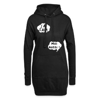 J’ai faim moi aussi. - Sweat-shirt à capuche long Femme - noir - Devant