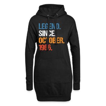 Légende depuis octobre 1966 Anniversaire - Sweat-shirt à capuche long Femme - noir - Devant