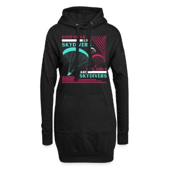 Good Girls Like Skydivers Cool Girls Are Skydivers - Hoodie-Kleid - Schwarz - Vorne