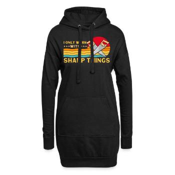 Je ne travaille qu’avec des choses pointues - Sweat-shirt à capuche long Femme - noir - Devant