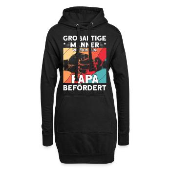 Großartige Männer werden zum Papa befördert - Hoodie-Kleid - Schwarz - Vorne