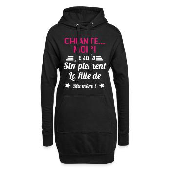 Chiante moi je suis simplement la fille de ma mère - Sweat-shirt à capuche long Femme - noir - Devant