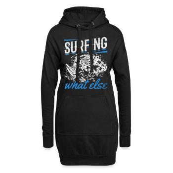 Surfen: Was sonst noch Wassersport Surfer? - Hoodie-Kleid - Schwarz - Vorne