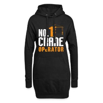 Kranführer Bauarbeiter Bau Beruf Arbeit Geschenk - Hoodie-Kleid - Schwarz - Vorne