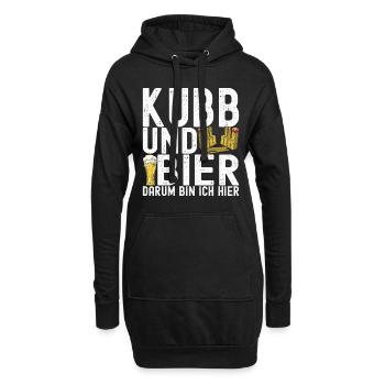 Kubb Wikinger Schach - Hoodie-Kleid - Schwarz - Vorne