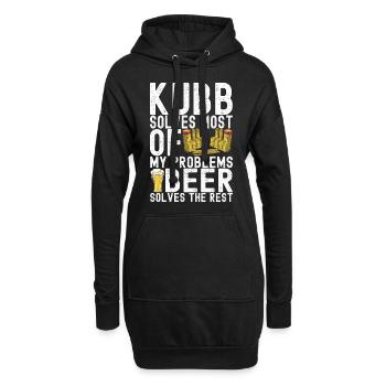 Kubb Wikinger Schach - Hoodie-Kleid - Schwarz - Vorne