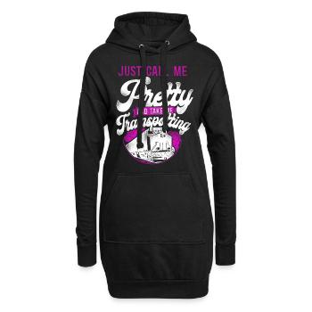 Conducteur de train diesel de marchandises - Sweat-shirt à capuche long Femme - noir - Devant