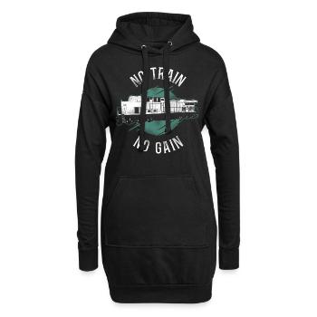 Conducteur de train diesel de marchandises - Sweat-shirt à capuche long Femme - noir - Devant