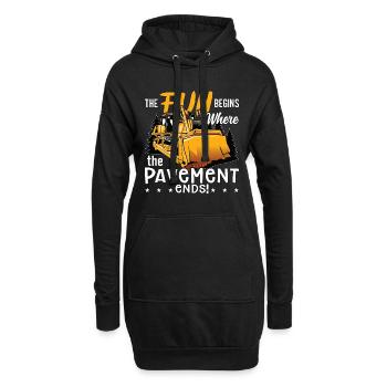 Bagger Bulldozer Planierraupe Bauarbeiter Geschenk - Hoodie-Kleid - Schwarz - Vorne