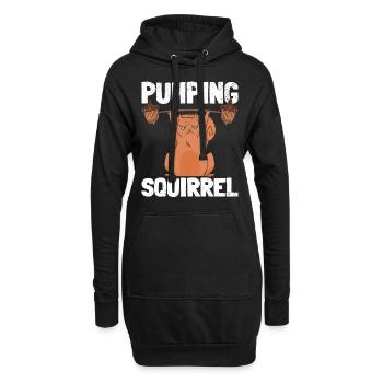 Bodybuilding Eichhörnchen Lifting Eichhörnchen - Hoodie-Kleid - Schwarz - Vorne