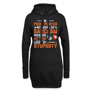 Billard Pool Billard Billardkugel Billardkö 8Ball - Hoodie-Kleid - Schwarz - Vorne