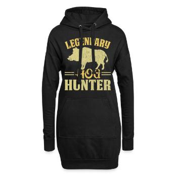 Wildschwein Jagd Jagen Jäger Wild Geschenk - Hoodie-Kleid - Schwarz - Vorne