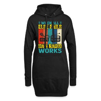 Funk Amateur Funker Funken Radio Hobby Cadeau - Sweat-shirt à capuche long Femme - noir - Devant