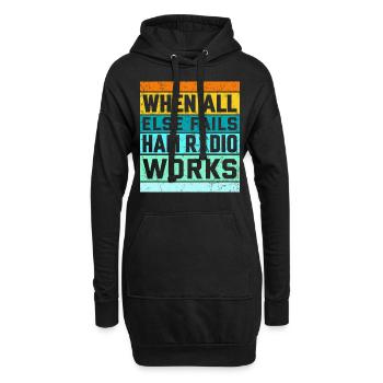 Funk Amateur Funker Funken Radio Hobby Cadeau - Sweat-shirt à capuche long Femme - noir - Devant
