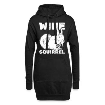 Écureuil Vin Écureuil - Sweat-shirt à capuche long Femme - noir - Devant
