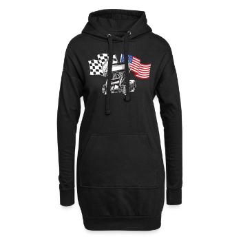 Sprint Car Racing Dicton - Sweat-shirt à capuche long Femme - noir - Devant