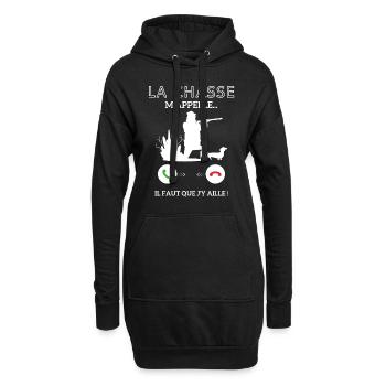 La Chasse m'appelle faut que j'y aille ! - Sweat-shirt à capuche long Femme - noir - Devant