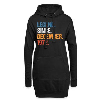 Légende depuis décembre 1972 Anniversaire - Sweat-shirt à capuche long Femme - noir - Devant