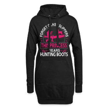 Buck Deer Hunting Hunter Girl - Hoodie-Kleid - Schwarz - Vorne