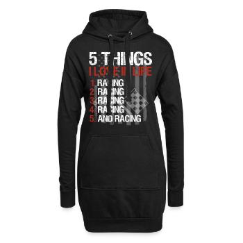 Racing Motorsport Spruch - Hoodie-Kleid - Schwarz - Vorne