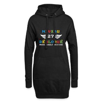 Niveau 27 débloqué mode adult activé - Sweat-shirt à capuche long Femme - noir - Devant