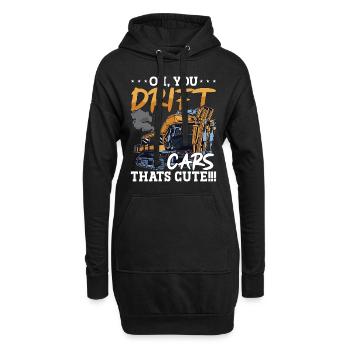 Excavatrices Excavatrices Chauffeurs Ouvriers Excavatrice Construction Cadeau - Sweat-shirt à capuche long Femme - noir - Devant