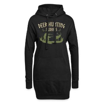 Chasse au cerf chasseur de cerfs - Sweat-shirt à capuche long Femme - noir - Devant