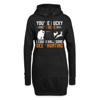Buck Deer Hunting Hunter You're - Hoodie-Kleid - Schwarz - Vorne
