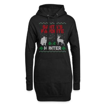 Buck Deer Hunting Hunter Christmas - Hoodie-Kleid - Schwarz - Vorne