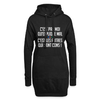 C'est pas moi qui explique mal autres sont cons ! - Sweat-shirt à capuche long Femme - noir - Devant