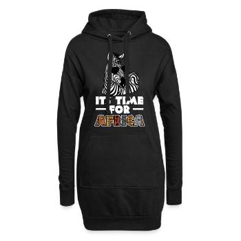 Tshirt zèbre en Afrique Horse Safari - Sweat-shirt à capuche long Femme - noir - Devant