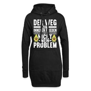 Lustige Sprüche Sarkasmus Yoga - Hoodie-Kleid - Schwarz - Vorne