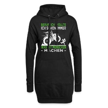 Beruflich wollte ich schon immer - Landwirt - Hoodie-Kleid - Schwarz - Vorne