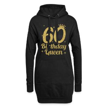 Anniversaire Reine 60 - Sweat-shirt à capuche long Femme - noir - Devant