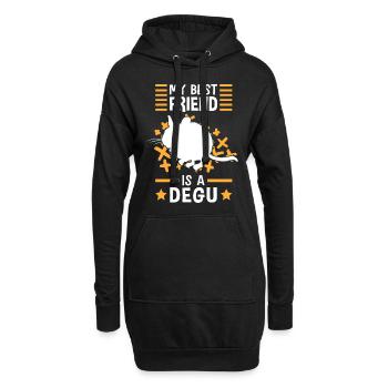 Degu ist mein Freund Nagetier Chile Degus - Hoodie-Kleid - Schwarz - Vorne