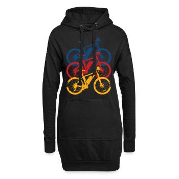 Radfahrer Lustiges Vintage Fahrrad Radfahrer - Hoodie-Kleid - Schwarz - Vorne