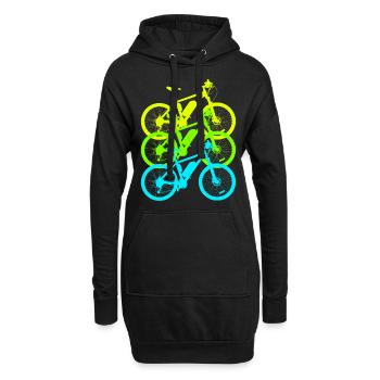 Radfahrer Lustiges Vintage Fahrrad Radfahrer - Hoodie-Kleid - Schwarz - Vorne