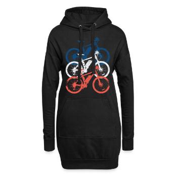 Radfahrer Lustiges Vintage Fahrrad Radfahrer - Hoodie-Kleid - Schwarz - Vorne