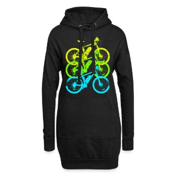 Radfahrer Lustiges Vintage Fahrrad Radfahrer - Hoodie-Kleid - Schwarz - Vorne