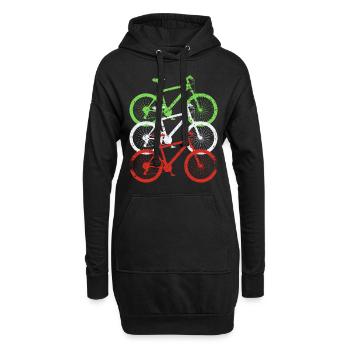 Radfahrer Lustiges Vintage Fahrrad Radfahrer - Hoodie-Kleid - Schwarz - Vorne