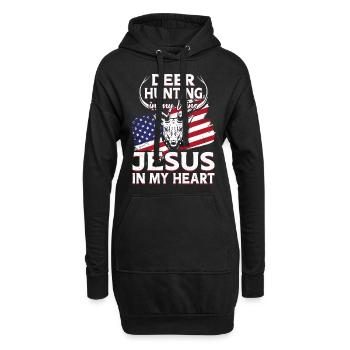 Chasseur de cerfs Buck Jesus - Sweat-shirt à capuche long Femme - noir - Devant