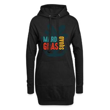 Mardi Gras Squad - Hoodie-Kleid - Schwarz - Vorne