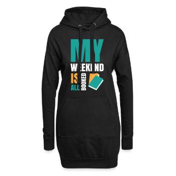 My Weekend Is All Booked Bookworm - Hoodie-Kleid - Schwarz - Vorne