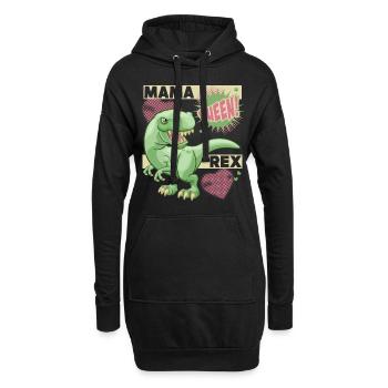 Maman dinosaure, maman dinosaure, dicton drôle - Sweat-shirt à capuche long Femme - noir - Devant