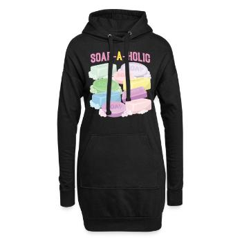 Fabrication de savon Artisanat Savon-A-Holic - Sweat-shirt à capuche long Femme - noir - Devant